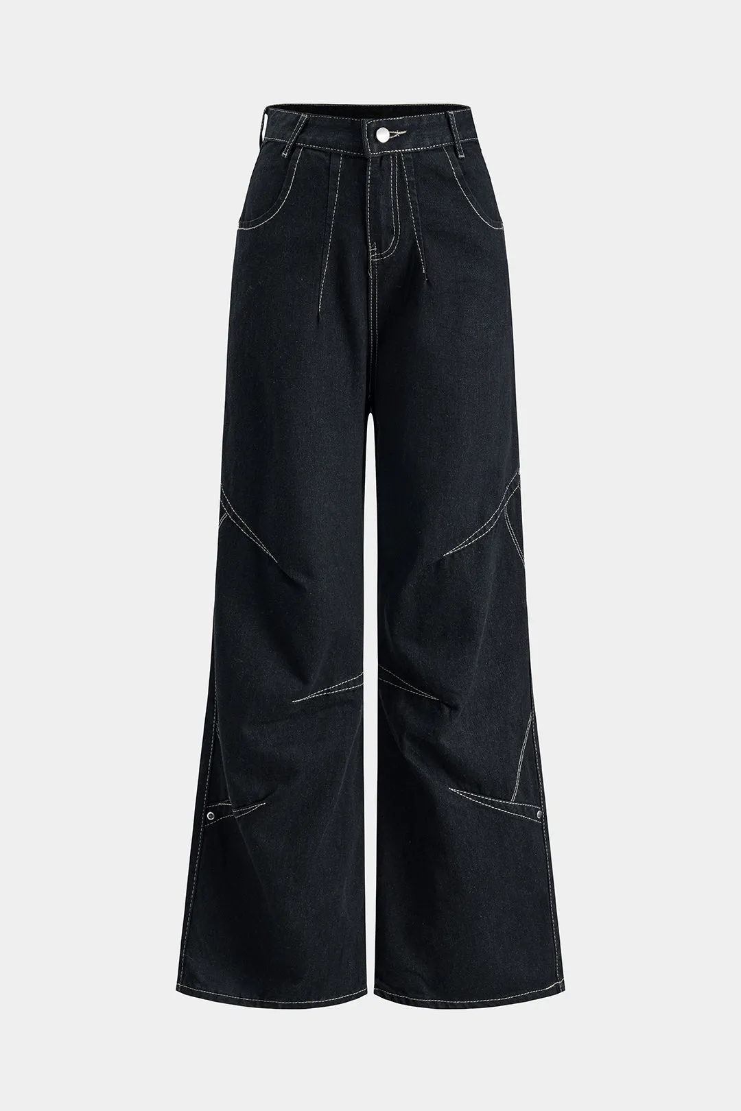 Kontrast syning af brede ben jeans sold by Micas