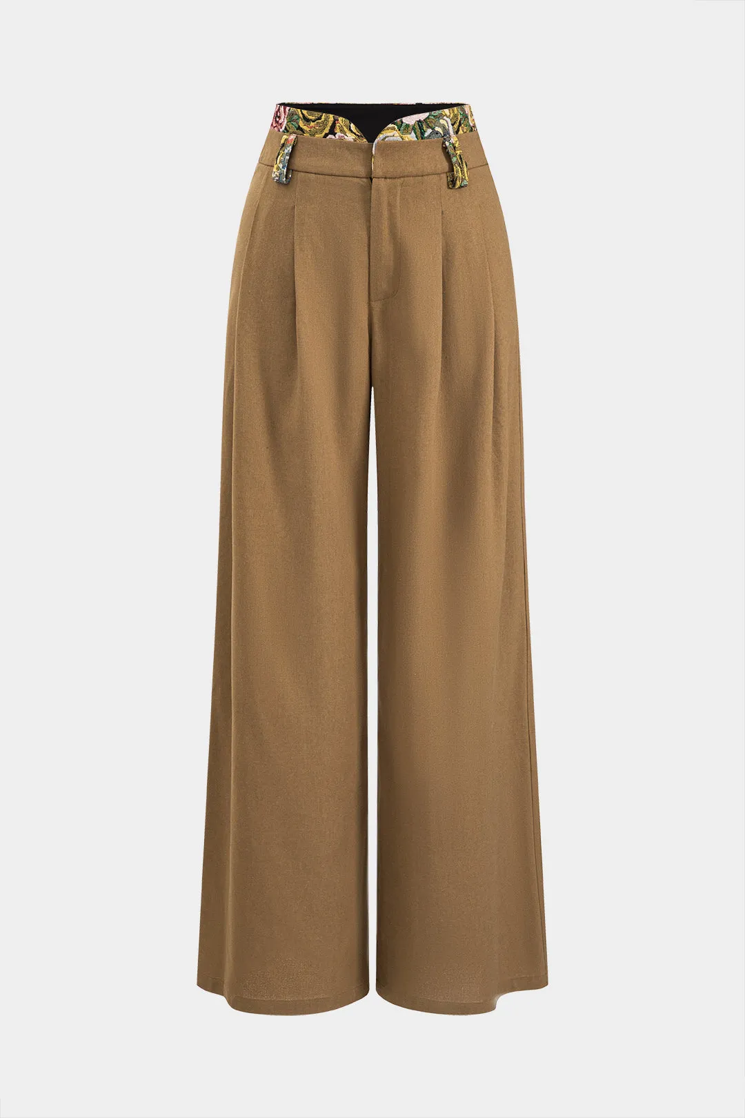 Linen Patchwork Jacquard Trousers sold by Micas