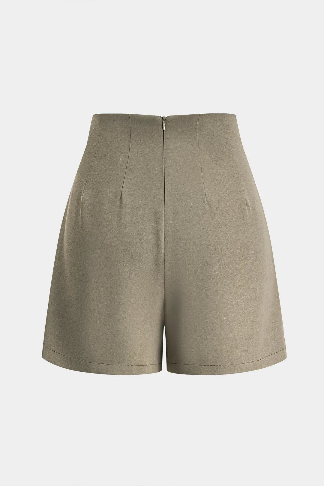 Solid Pleated High Waist Shorts sold by Micas product image thumbnail 2