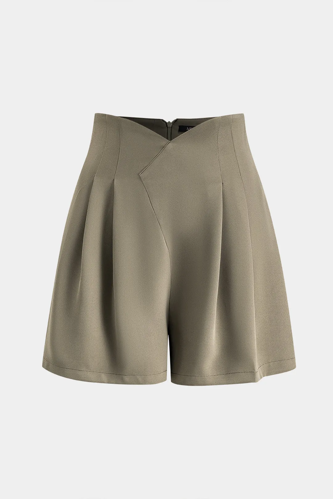 Solid Pleated High Waist Shorts sold by Micas