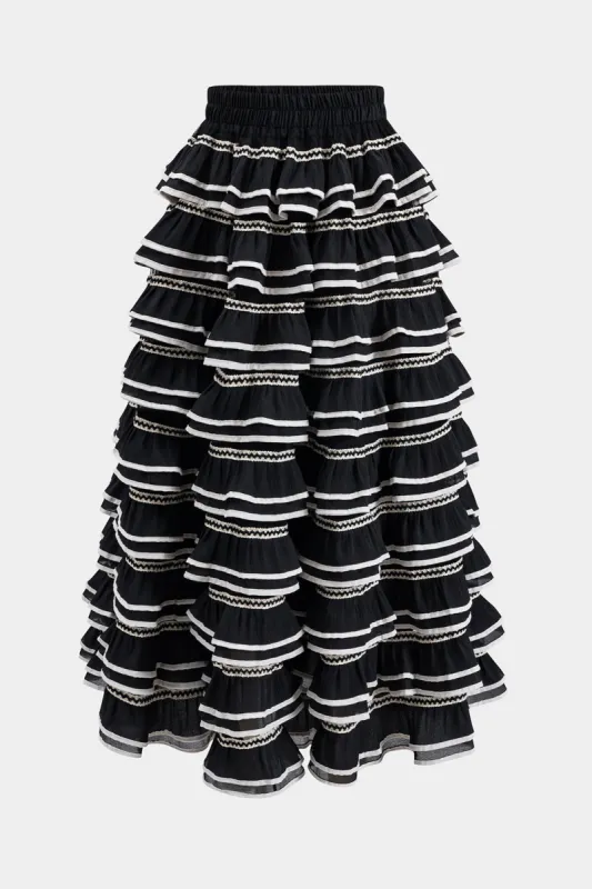 Ruffle patchwork ruffle nederdel sold by Micas
