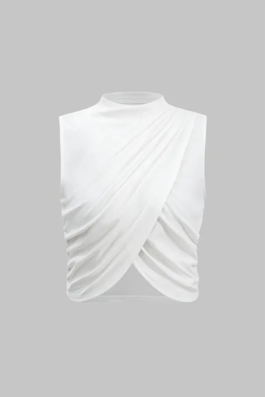Ruched krydsede tank top sold by Micas