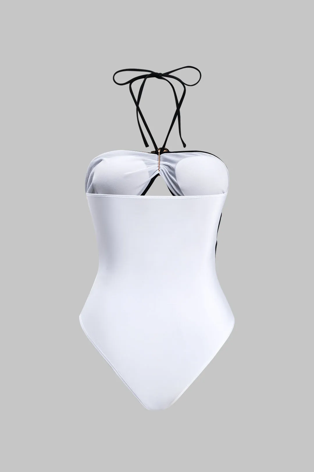 Kontrast Metallisk udsmykning Ruched Cut Out Tie Up Tummy Control One-Piece badedragt sold by Micas product image thumbnail 3