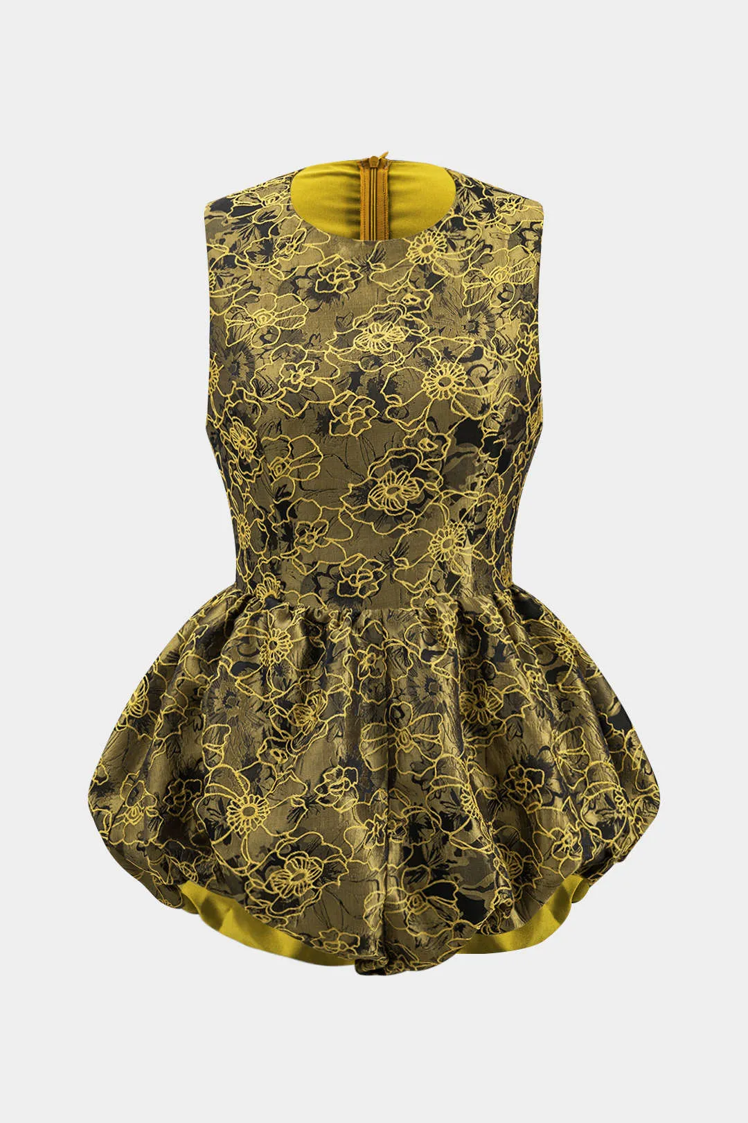 Broderi ruched lynlås ærmeløs romper sold by Micas