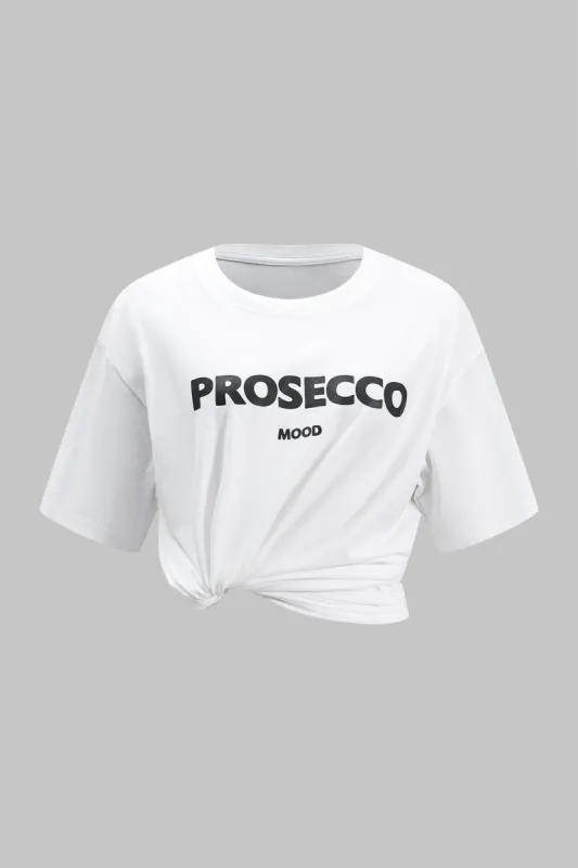 Brevprint kortærmet t-shirt sold by Micas