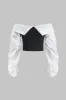 Kontrast RUCHED ASYMMETRICAL TOE-UP OFF SKULDER LANGAVE SHIRT sold by Micas