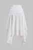 Solid Ruffle Corset Zipper Tank Top og Ruched Nederdel Set sold by Micas