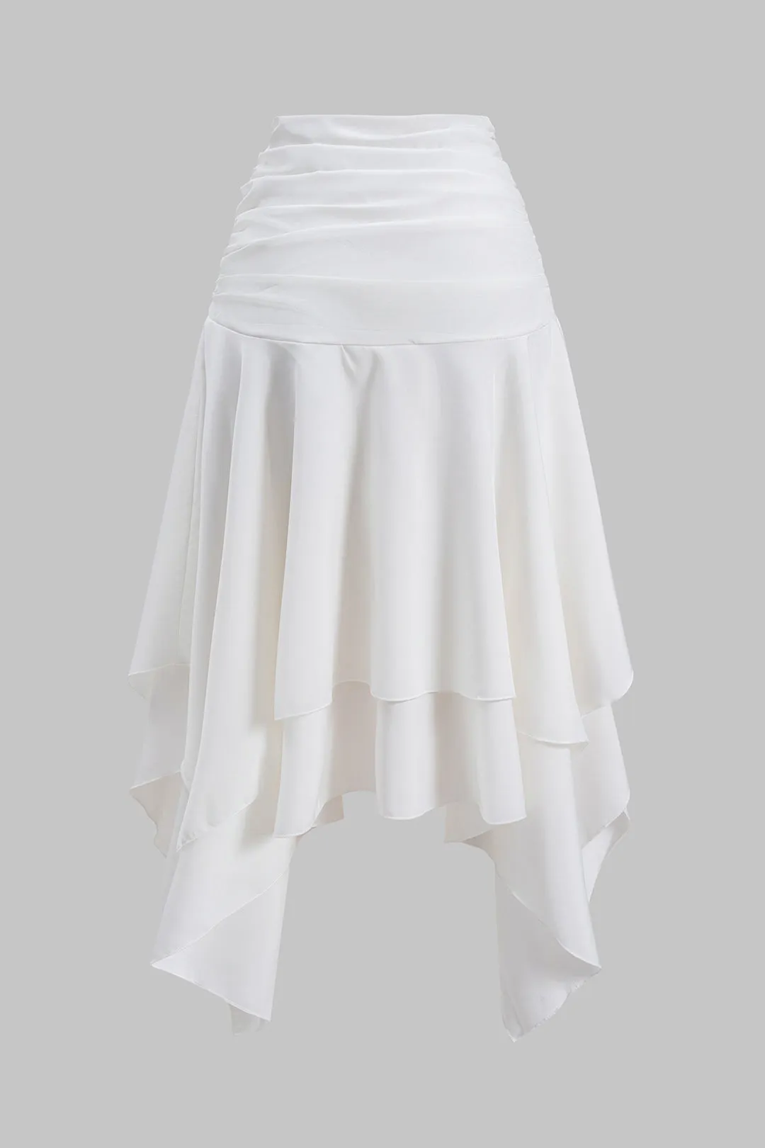 Solid Ruffle Corset Zipper Tank Top og Ruched Nederdel Set sold by Micas product image thumbnail 5