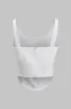 Solid Ruffle Corset Zipper Tank Top og Ruched Nederdel Set sold by Micas