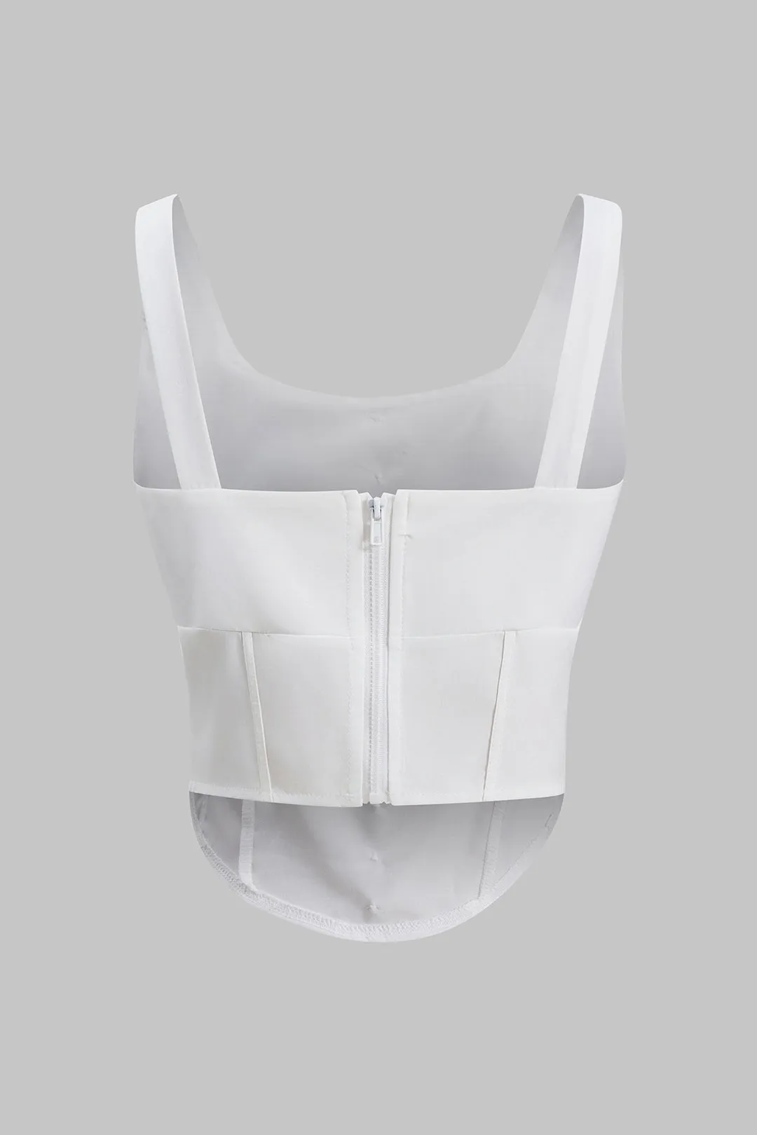 Solid Ruffle Corset Zipper Tank Top og Ruched Nederdel Set sold by Micas product image thumbnail 3