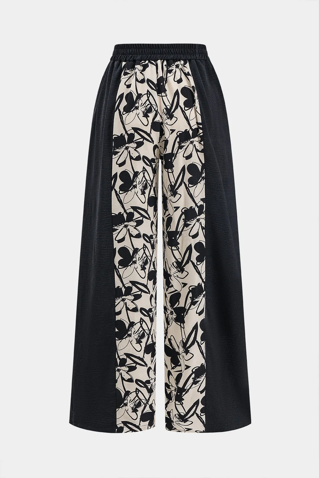 Blomsterprint patchwork lomme brede ben bukser sold by Micas product image thumbnail 2