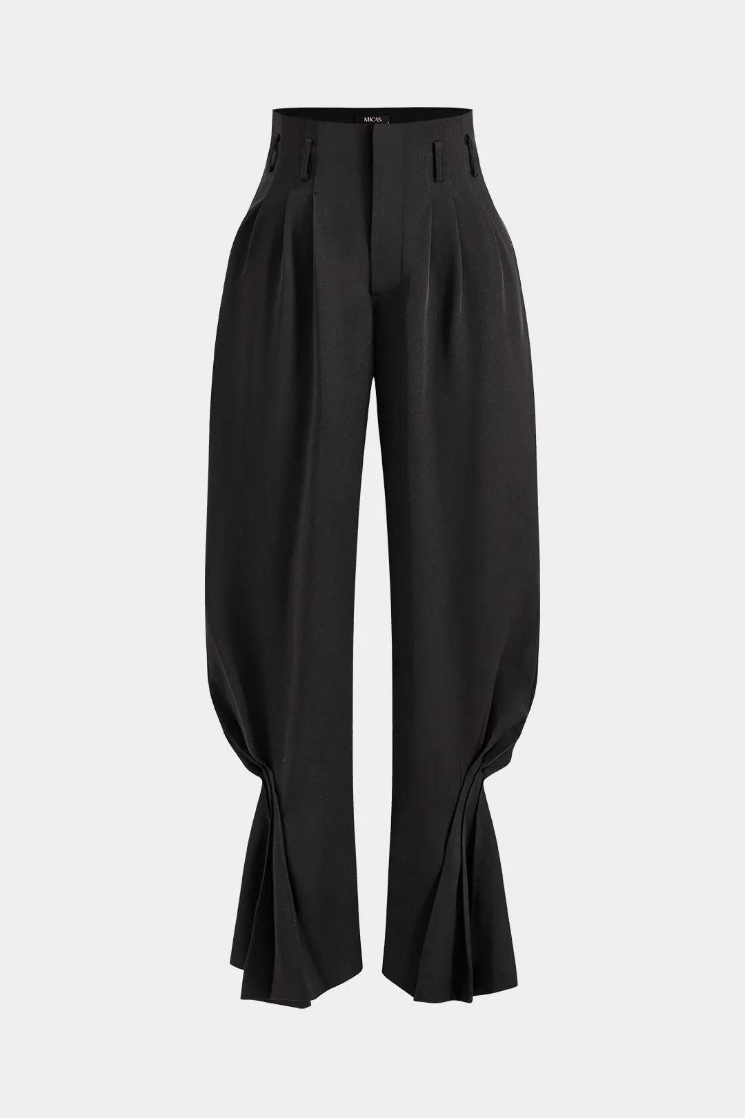 Plisserede lomme lynlås bukser sold by Micas