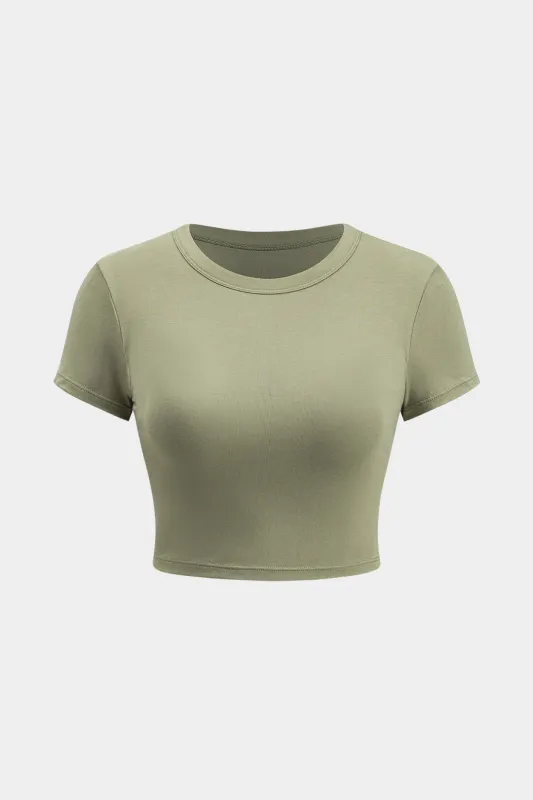 Solid kortærmet t-shirt sold by Micas