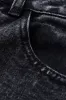 Denim patchwork knap lomme brede ben jeans sold by Micas