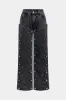 Denim patchwork knap lomme brede ben jeans sold by Micas