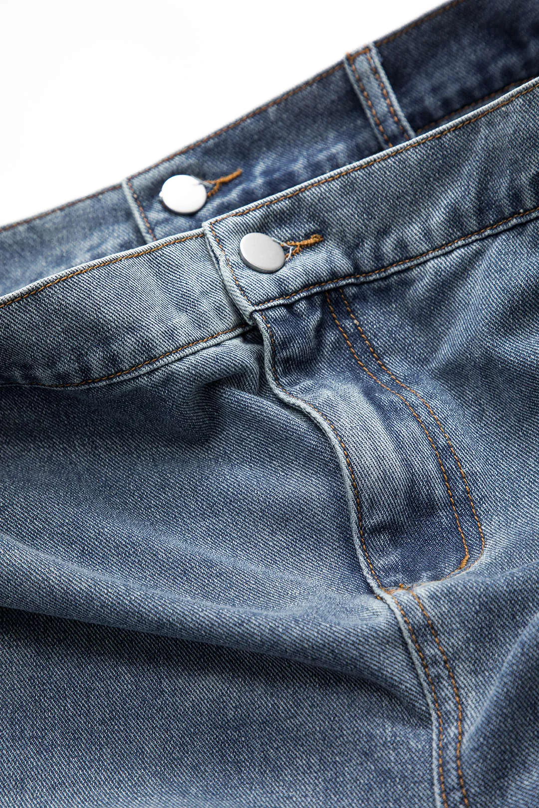 Denim falmede dobbelt linning Button Pocket Wide Ben Jeans sold by Micas product image thumbnail 4