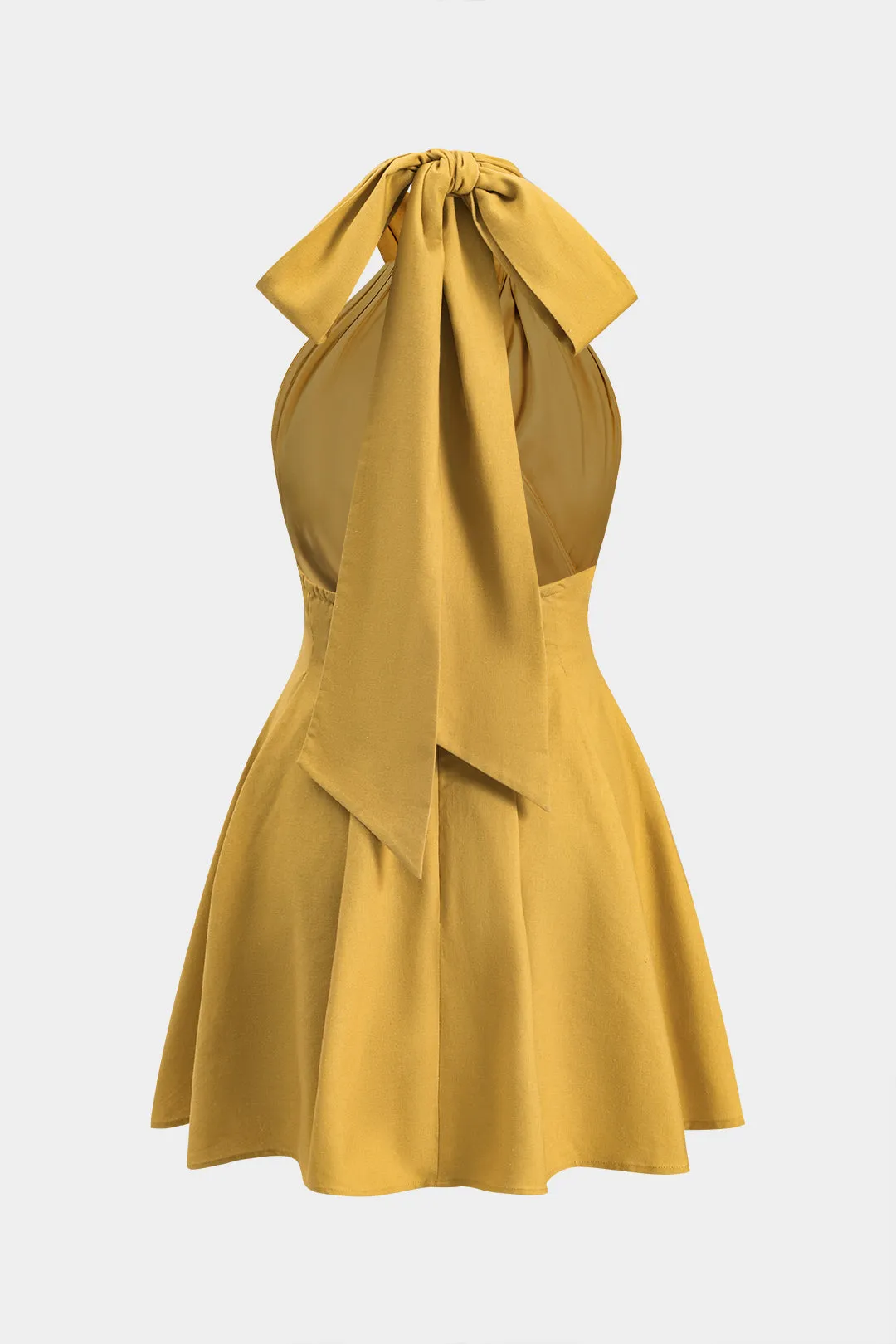 Ruched krydsede lynlås bindet bagløs mini kjole sold by Micas product image thumbnail 2