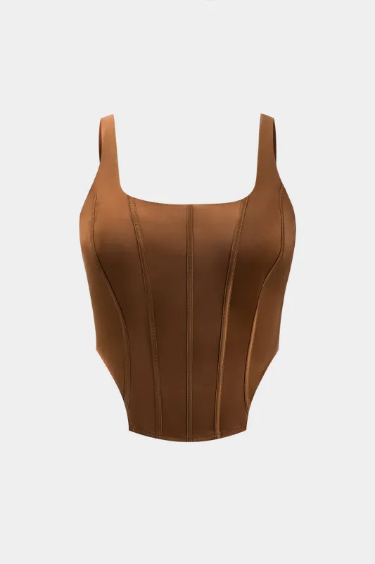 Plus størrelse satin lynlås korset slip cami top sold by Micas