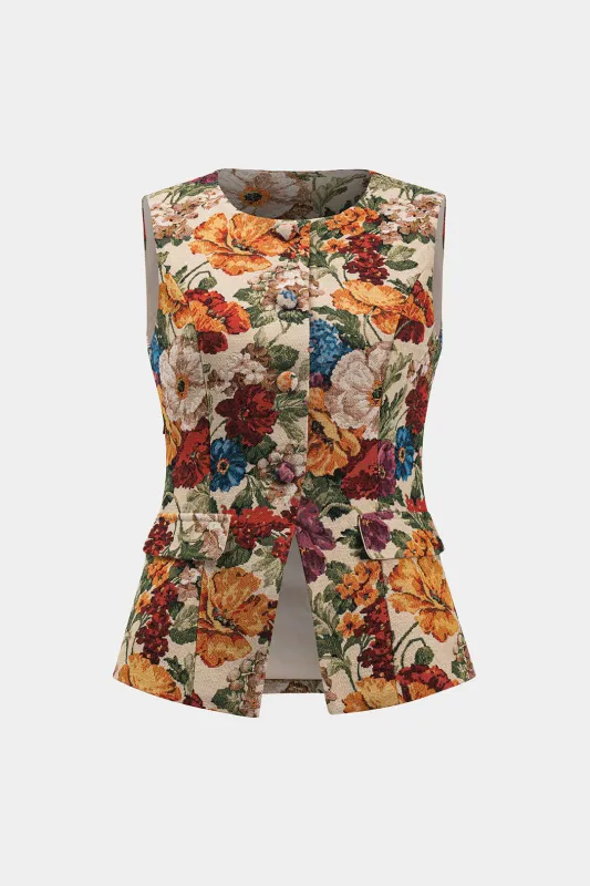 Jacquard -knap falske lommevest sold by Micas