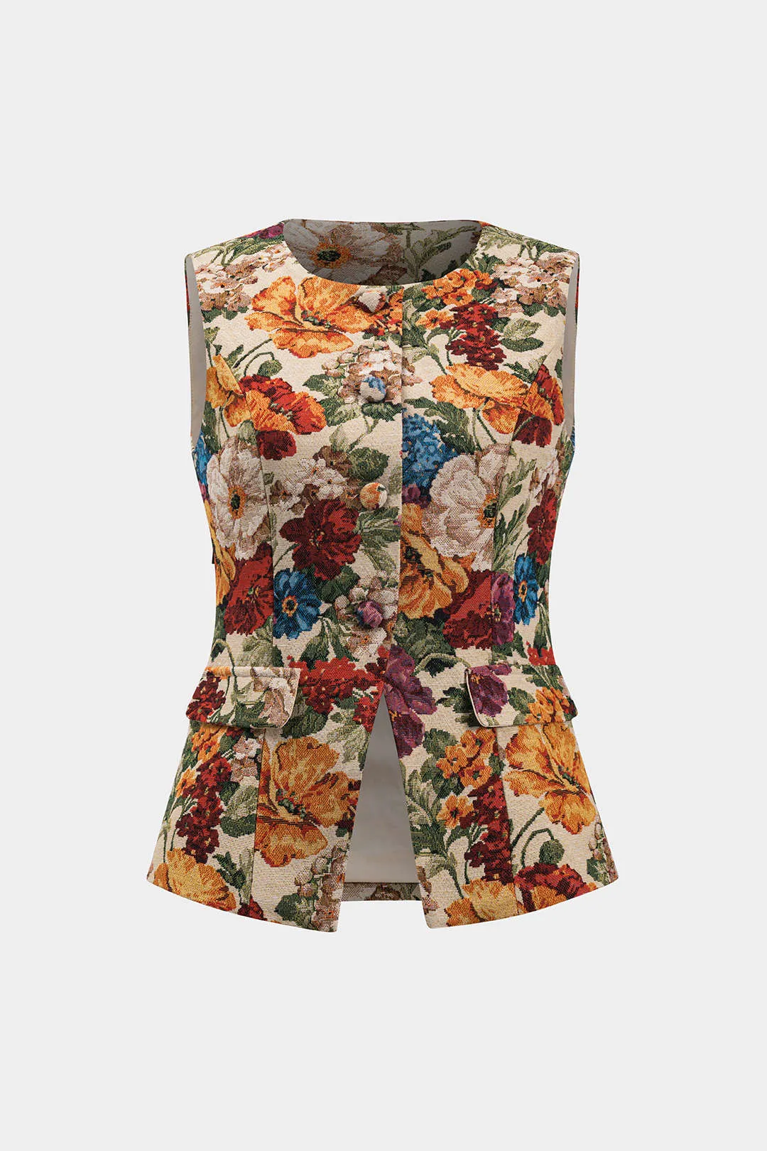 Jacquard -knap falske lommevest sold by Micas