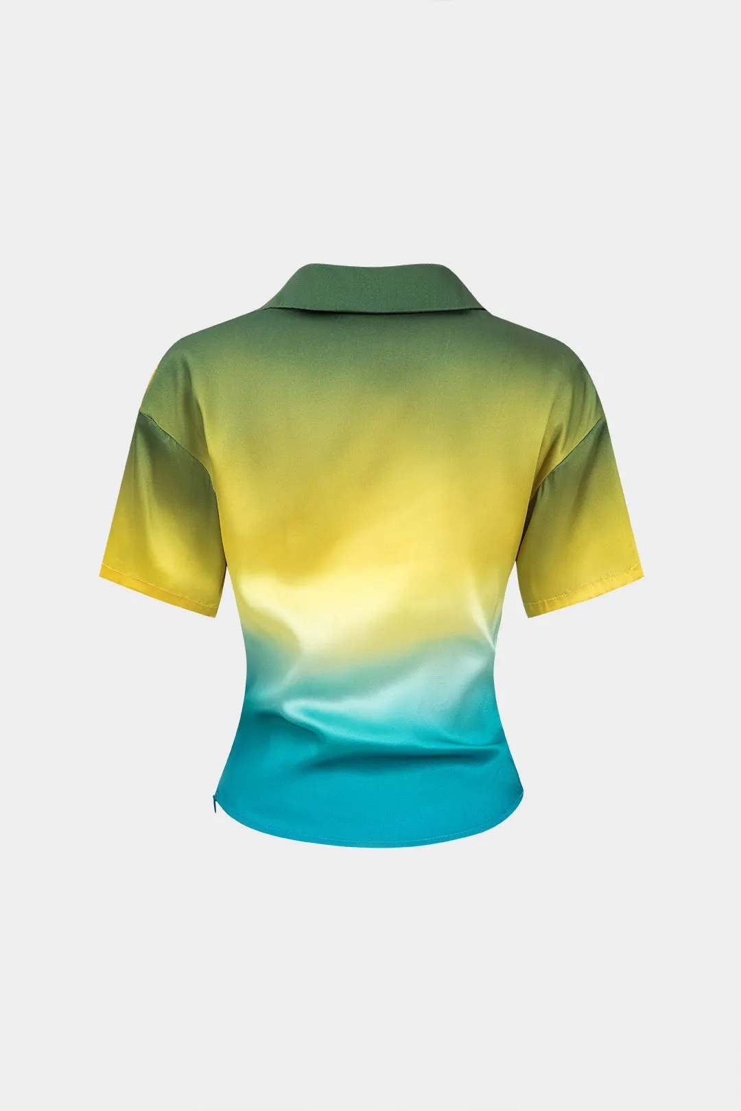 Ombre print satin cowl hals kortærmet skjorte sold by Micas product image thumbnail 2