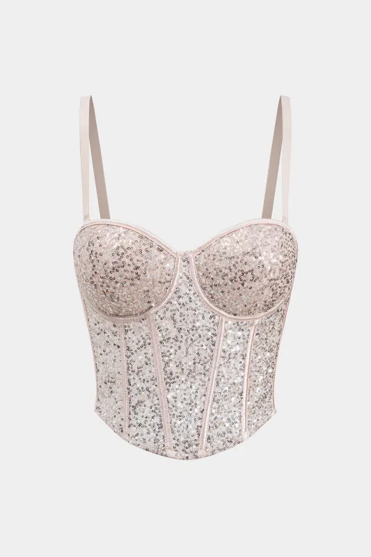 Sequin Bustier Corset Cami Top sold by Micas