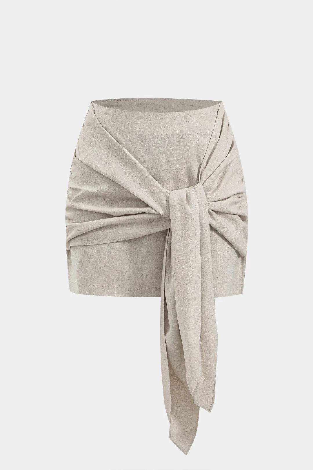 Linned Ruched Tie Front Nederdel sold by Micas product image thumbnail 2