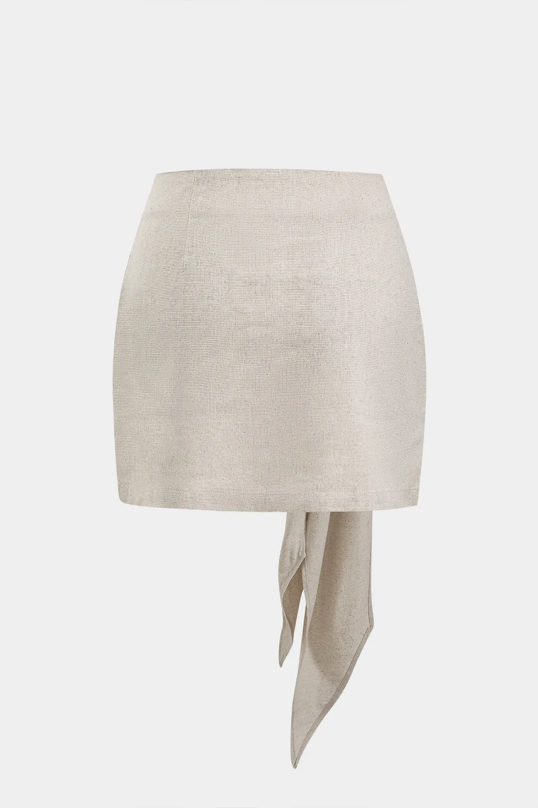 Linned Ruched Tie Front Nederdel sold by Micas product image thumbnail 3