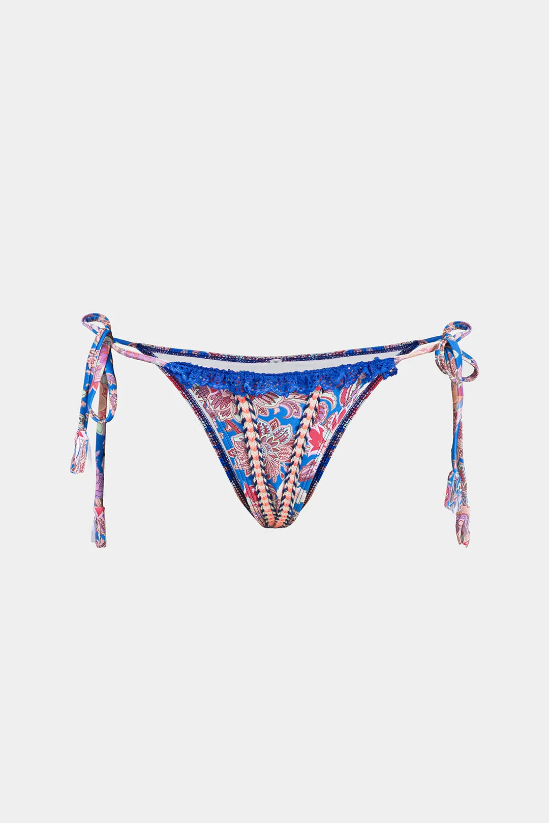 Blomsterprint blonder trimbinding af patchwork bikini sæt sold by Micas product image thumbnail 2