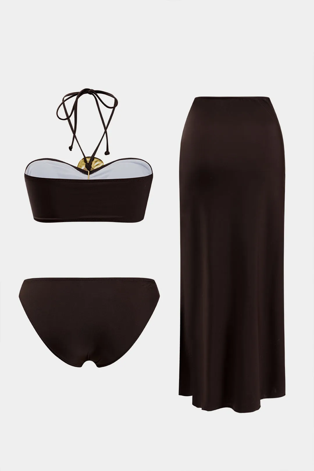 Metallisk ruched bind bikini og dækker sæt sold by Micas product image thumbnail 2