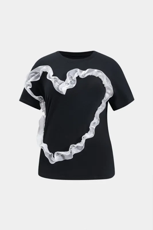 Plus størrelse ruffle kortærmet t-shirt made by Micas