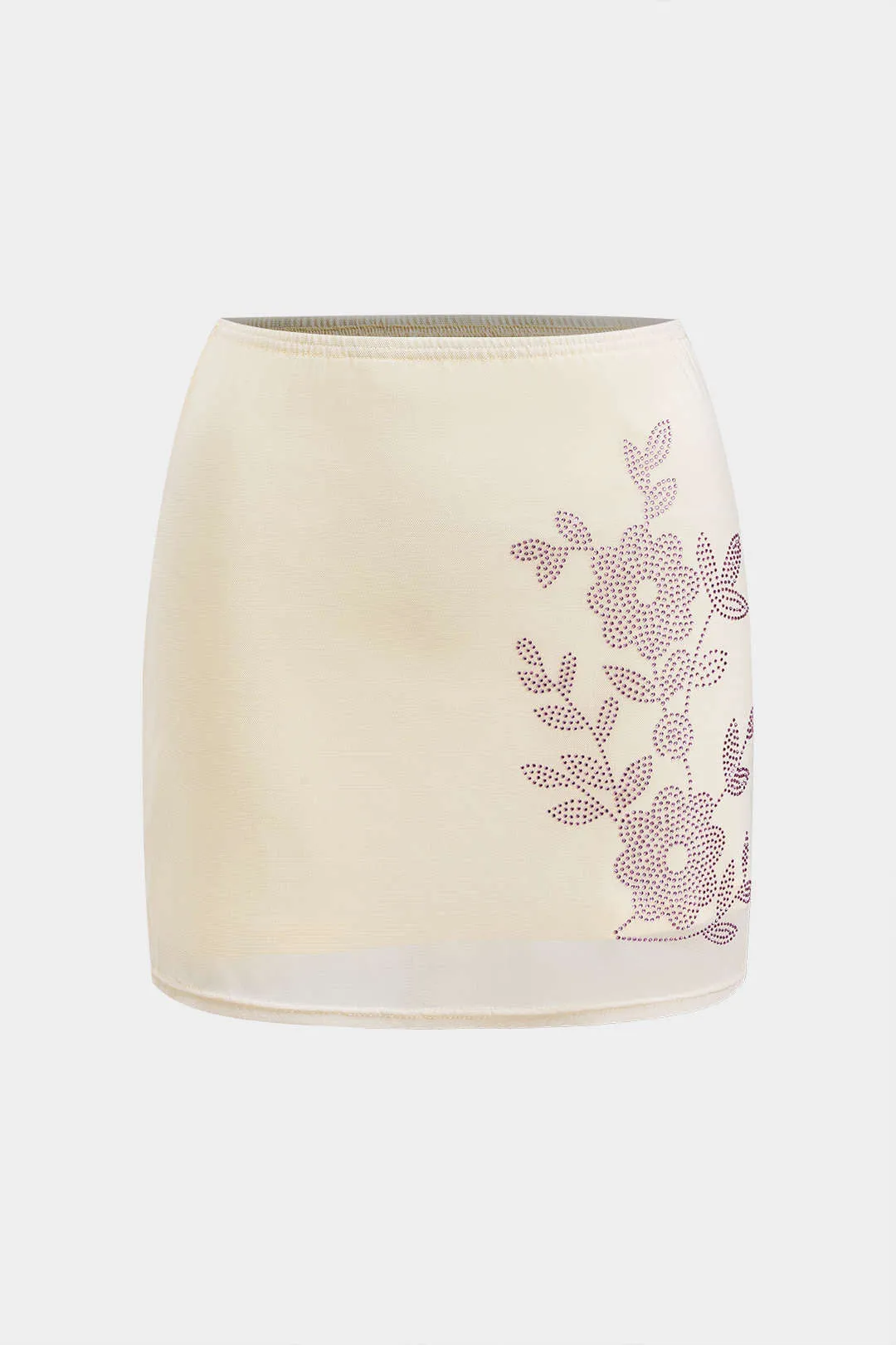 Blomstermønster mesh rhinestone cami top og nederdel sæt sold by Micas product image thumbnail 2