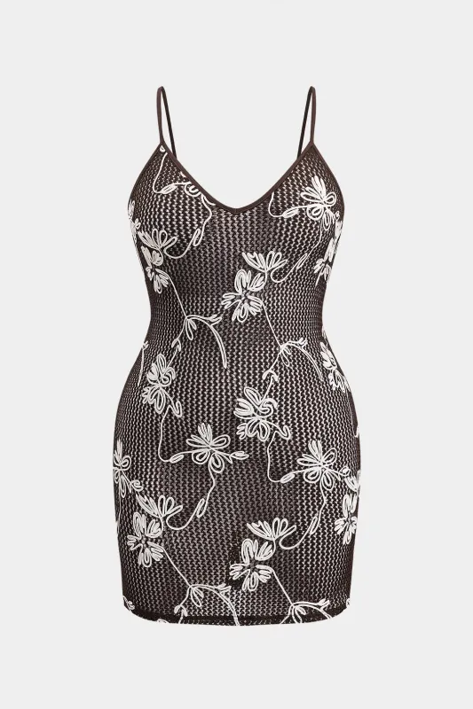 Plus størrelse jacquard slip mini kjole sold by Micas