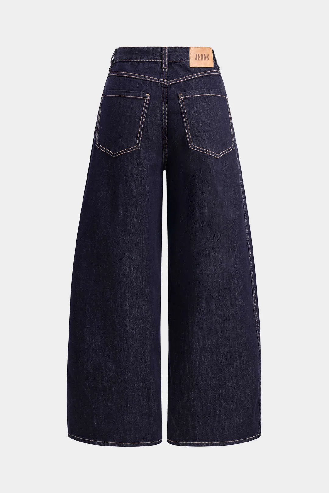 Denim patchwork knap lomme brede ben jeans sold by Micas product image thumbnail 2