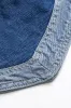 Denim patchwork lynlås tube top sold by Micas