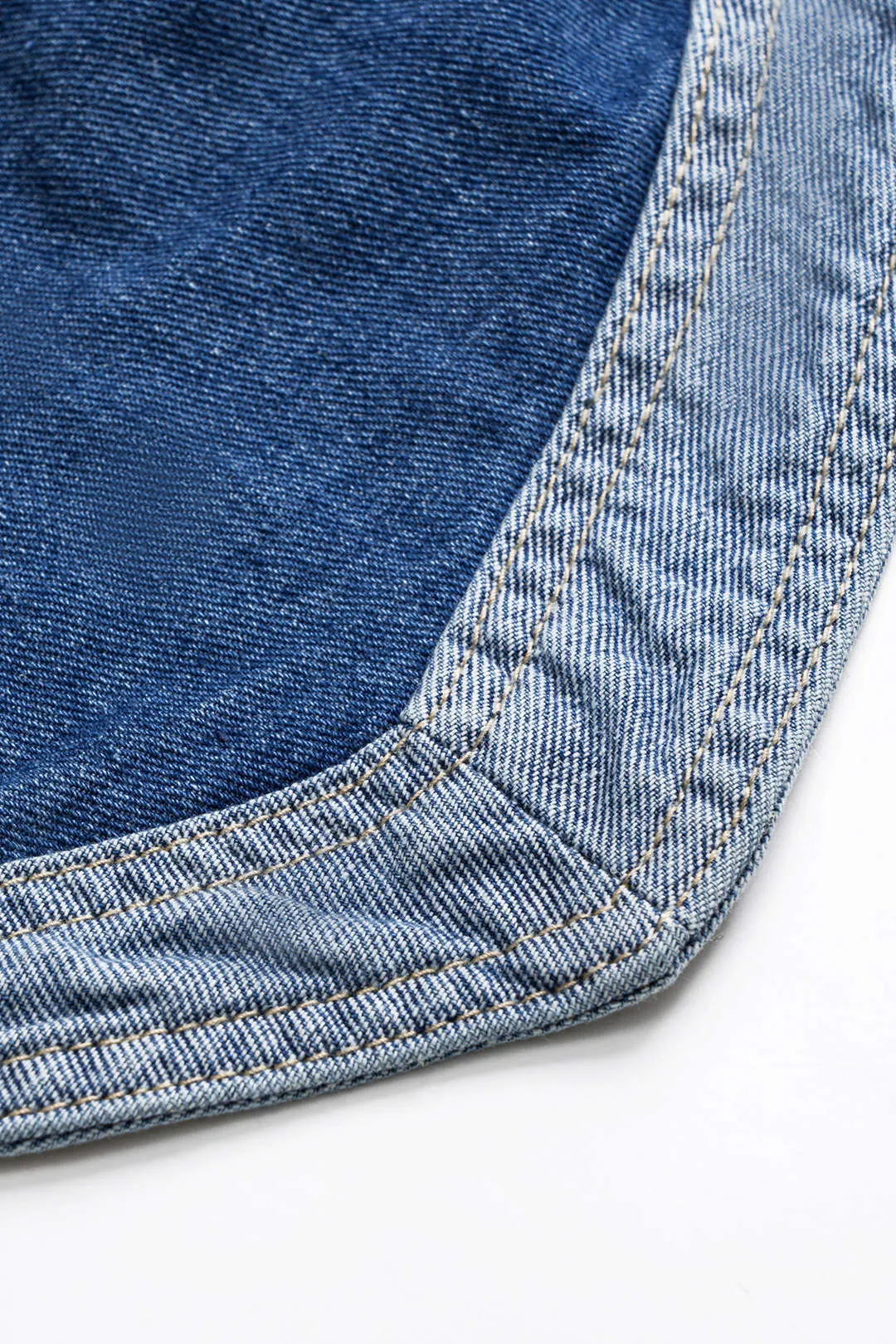 Denim patchwork lynlås tube top sold by Micas product image thumbnail 3