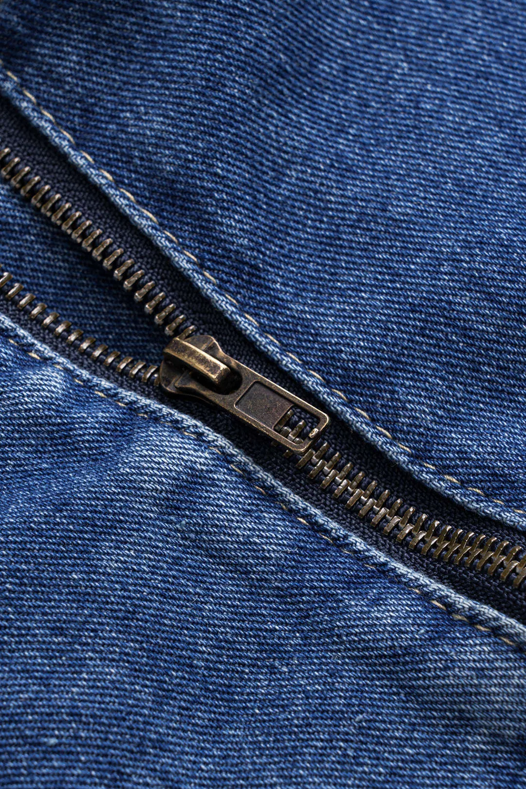 Denim patchwork lynlås tube top sold by Micas product image thumbnail 4