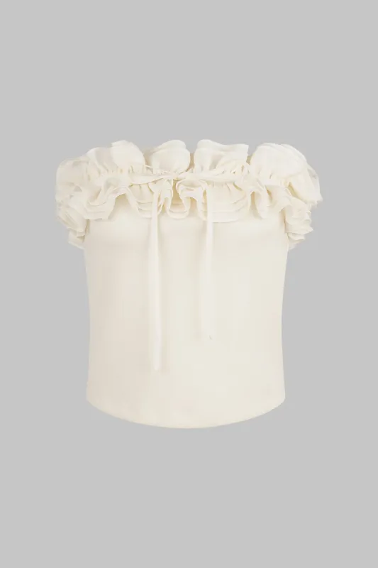 Plisset ruffle slips frontrør top sold by Micas