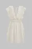 Chiffon Ruched slips foran rygfri mini kjole sold by Micas