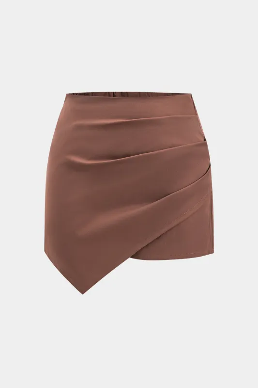 Plus størrelse ruched asymmetri lynlås nederdel sold by Micas