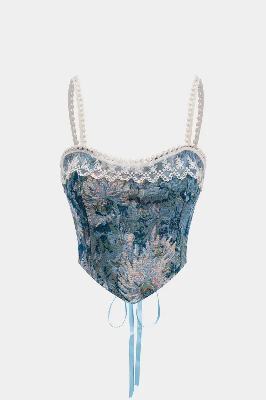 Jacquard slips tilbage cami top sold by Micas