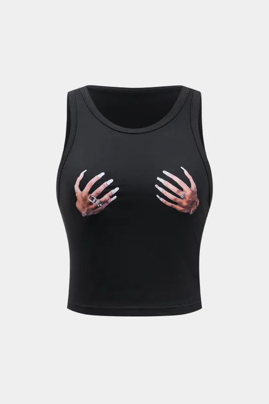 Hands Print Tank Top sold by Micas