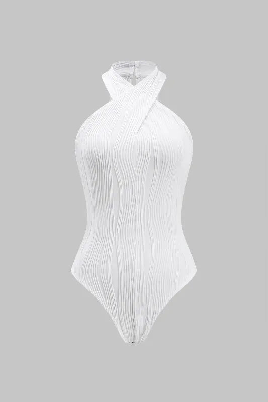 Tekstureret perle krydsede bodysuit sold by Micas
