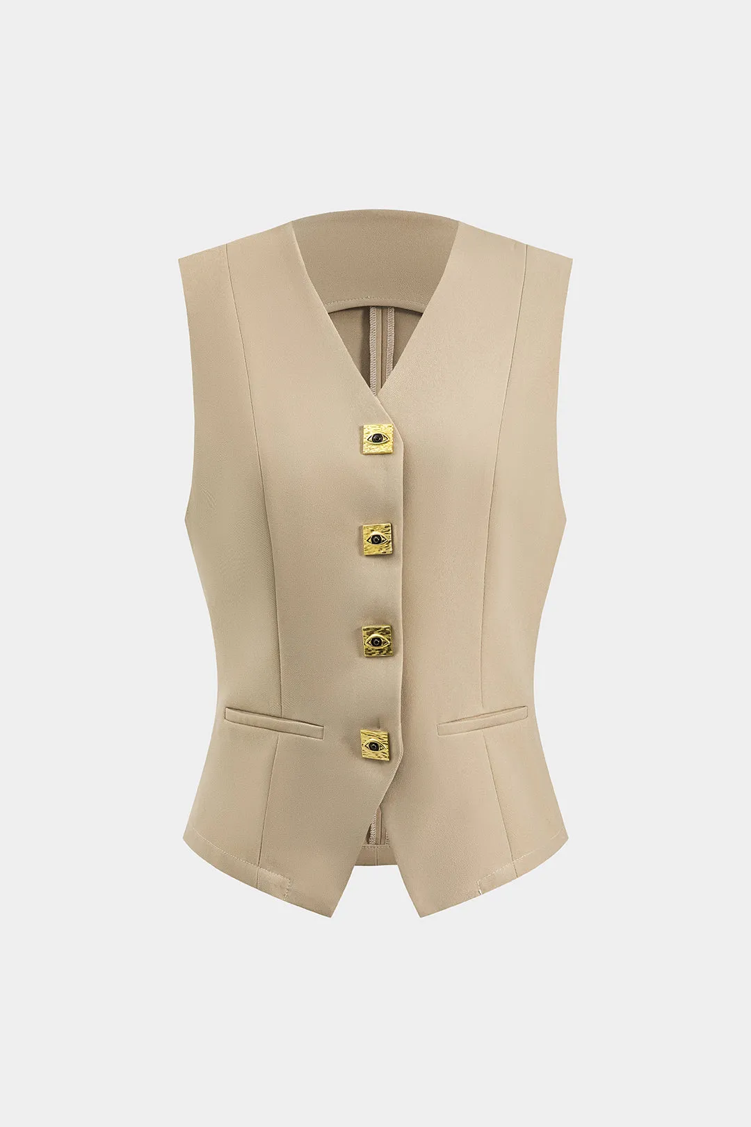 Metallisk knap falske lommevest sold by Micas