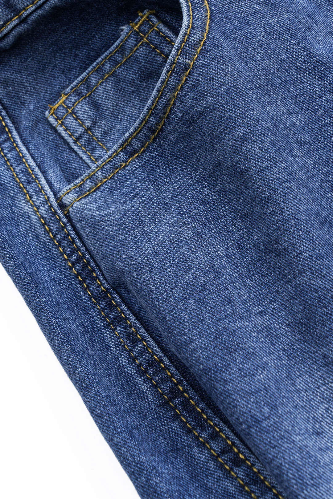 Brev broderi denim knap lomme brede ben jeans sold by Micas product image thumbnail 3