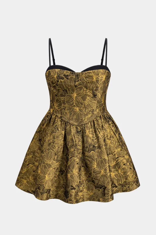 Plus størrelse jacquard patchwork lynlås bustier slip mini kjole sold by Micas