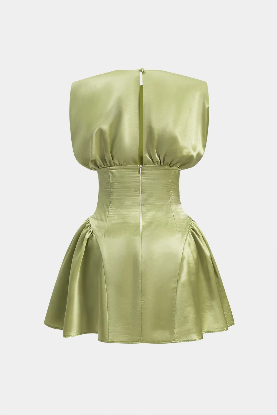 Satin ruched lynlås korset mini kjole sold by Micas product image thumbnail 2