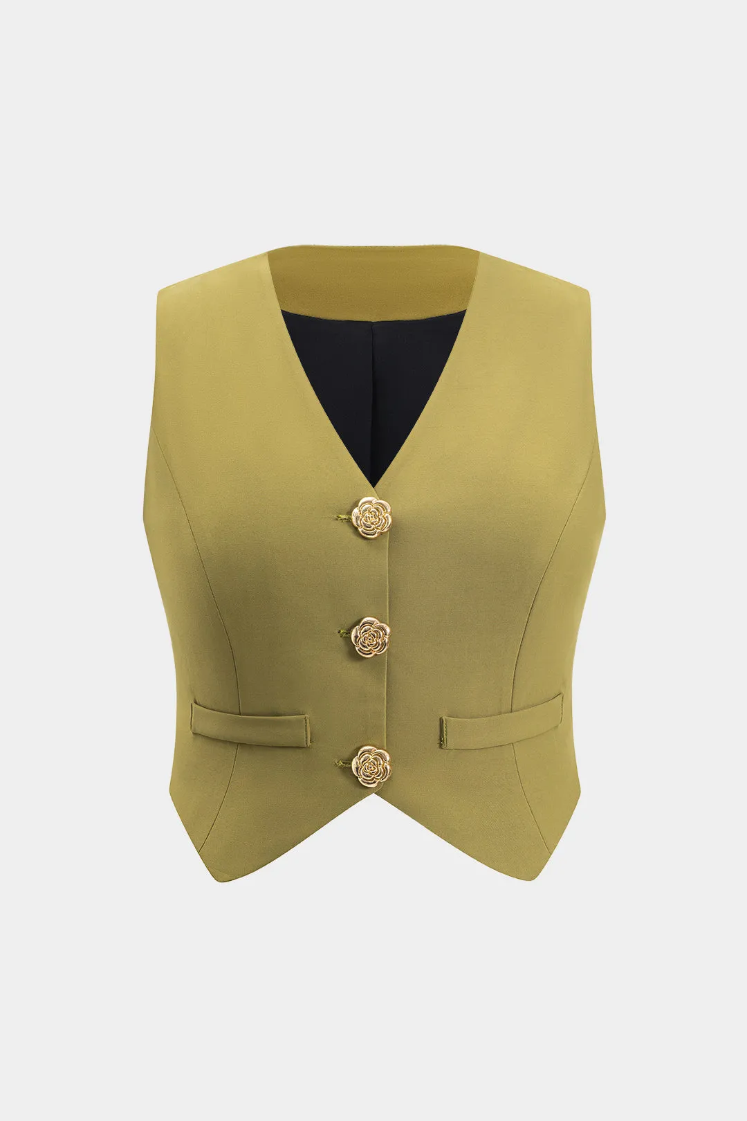 Plus størrelse knap tank top og plisseret nederdel sæt sold by Micas product image thumbnail 2