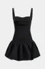 Plisseret udskåret lynlås puff hem slip mini kjole sold by Micas