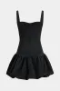 Plisseret udskåret lynlås puff hem slip mini kjole sold by Micas